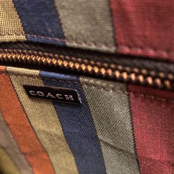 Vintage 1960s COACH Bonnie Cashin Black Lunch Bag Purse w/ Early Mexican Stripe - Picture 8 of 14